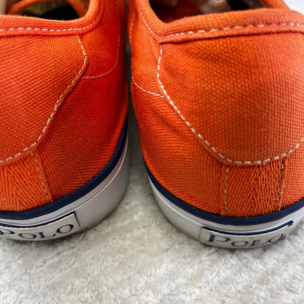 Polo Ralph Lauren Clifton Mens Orange Canvas Low Top Sneakers 11.5D 00001629 E11